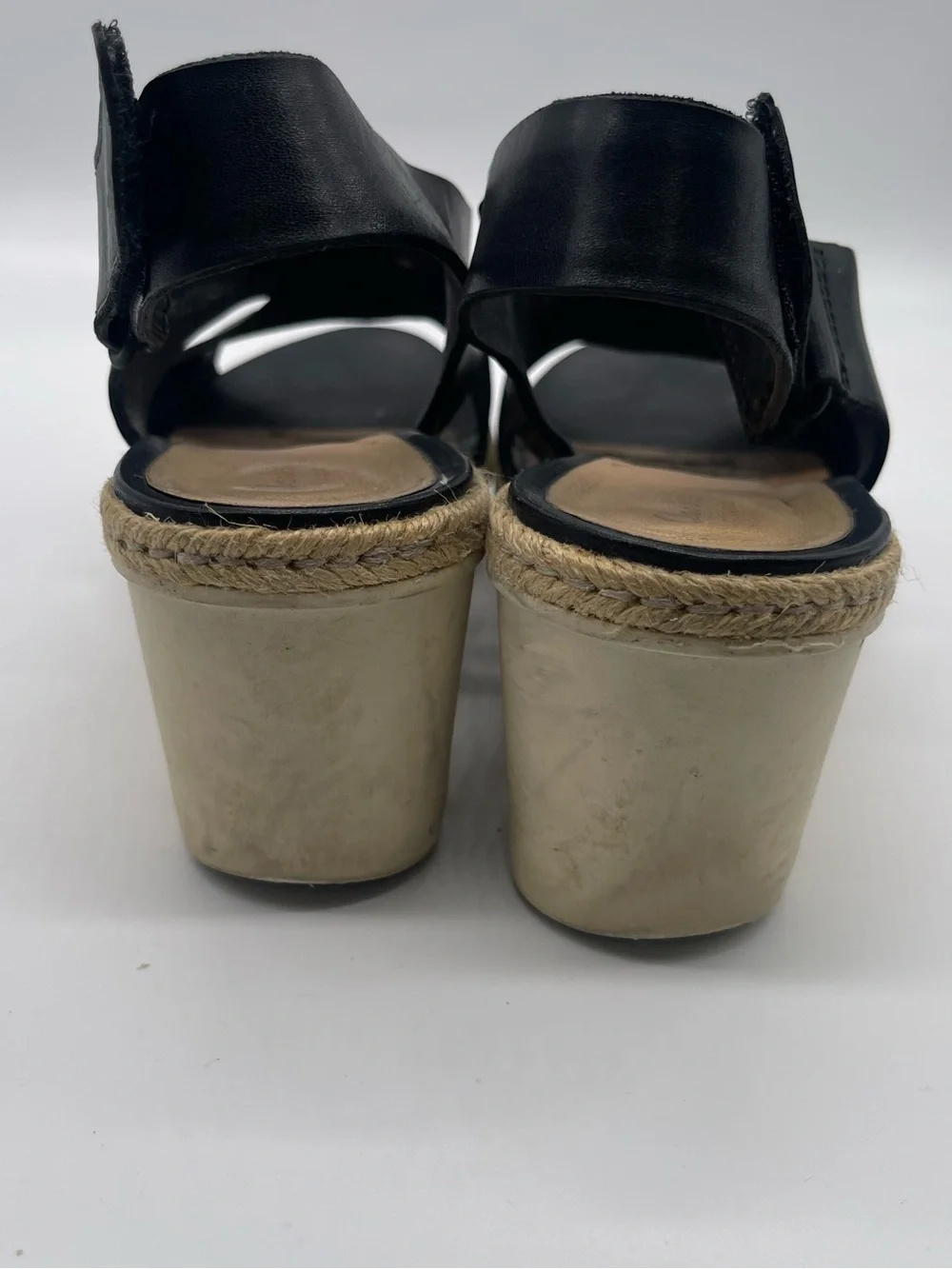 Clark’s Black Leather Wedge Slingback Sandals